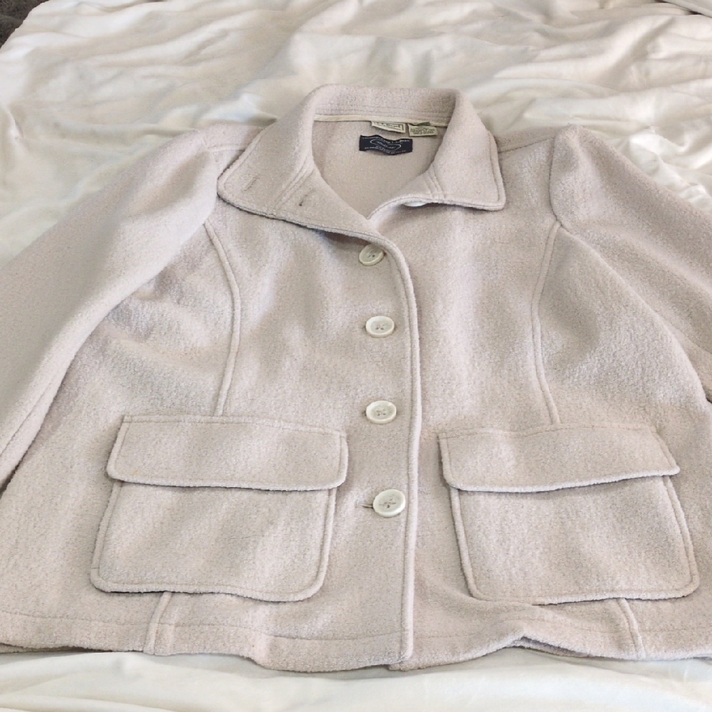 L.L. Bean Women's Light Cream Pea Coat